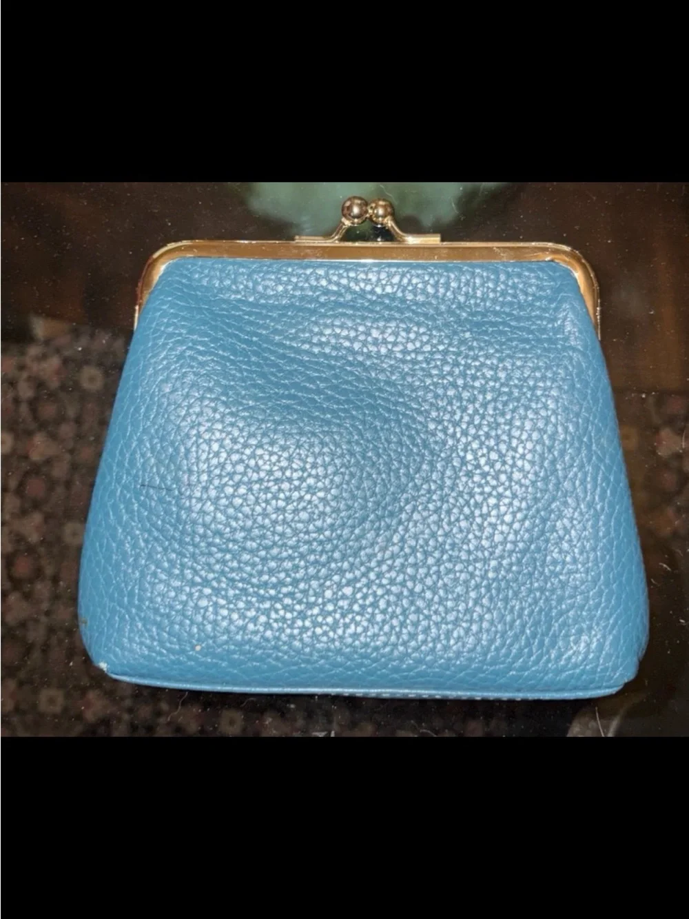 Dooney & Bourke Turquoise Pebbled Leather Kiss-Lock Coin Purse